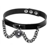 Schwarzes Choker Kropfband mit Herz