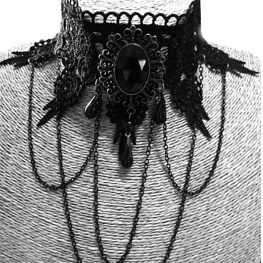 Gothic Halsband Collier mit schwarzen Amulett