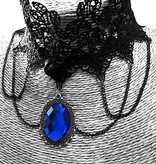 Gothic Collier mit blauen Amulett