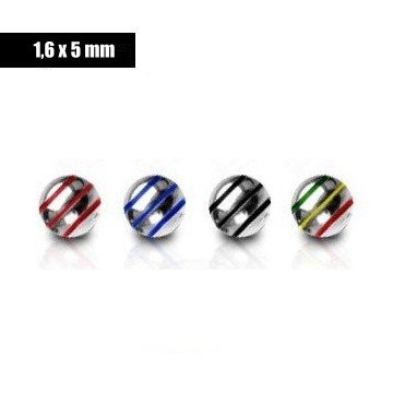 5mm Piercing Kugel 1,6 mm - 4 Farben