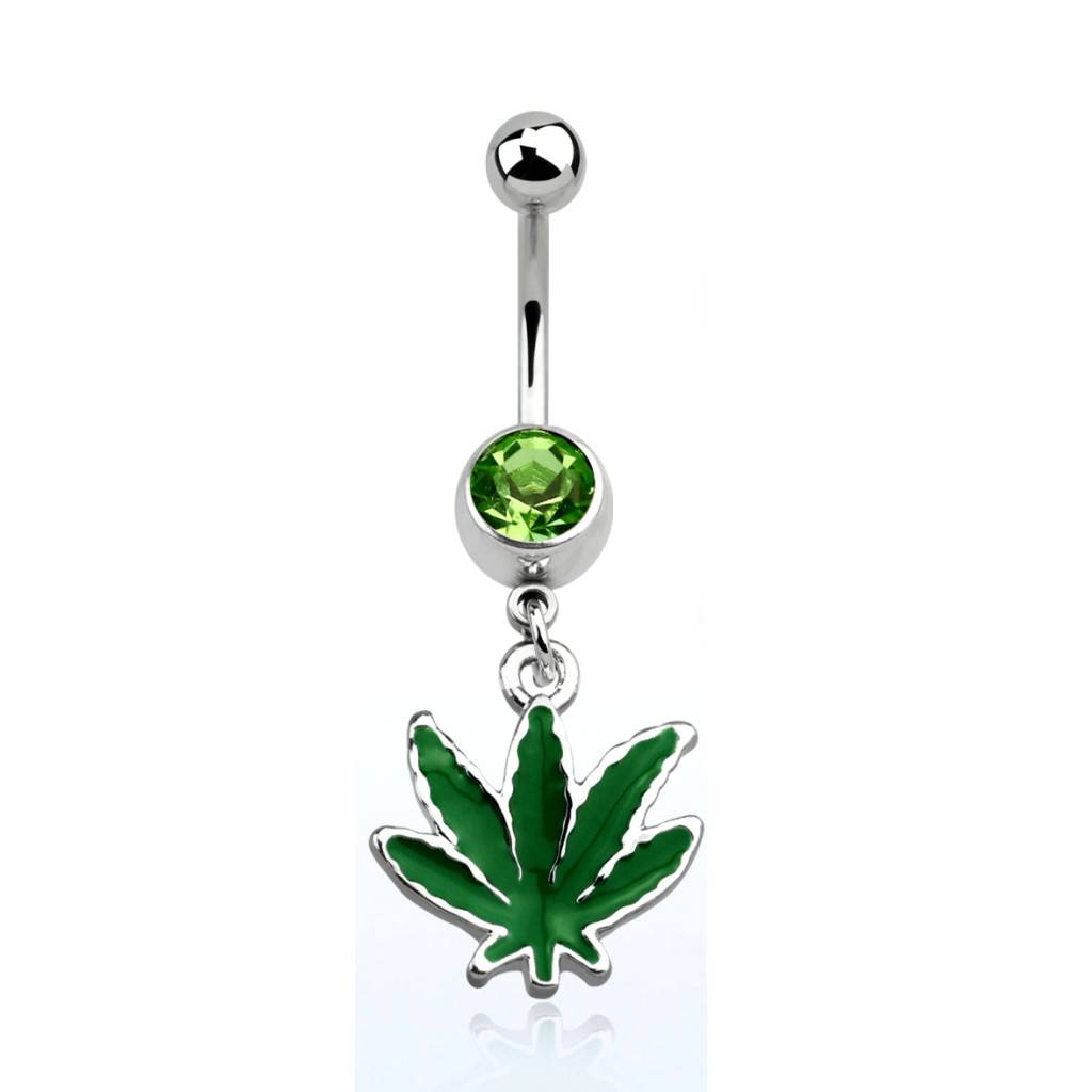 Bauchnabelpiercing Hanfblatt