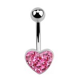 Nabelpiercing Herz Pink