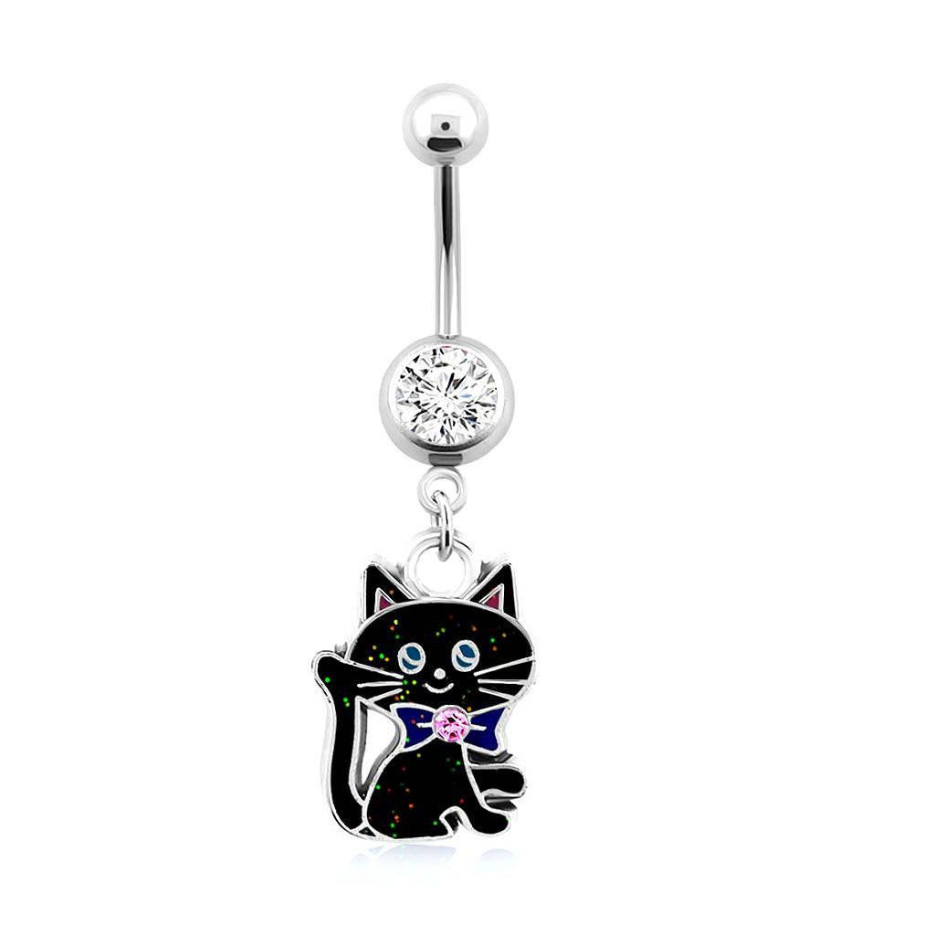 Kristall Bauchnabelpiercing Katze