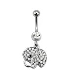 Bauchpiercing Elefant Kristall