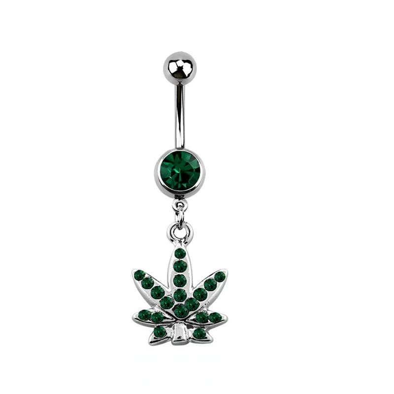 Bauchnabelpiercing Hanfblatt