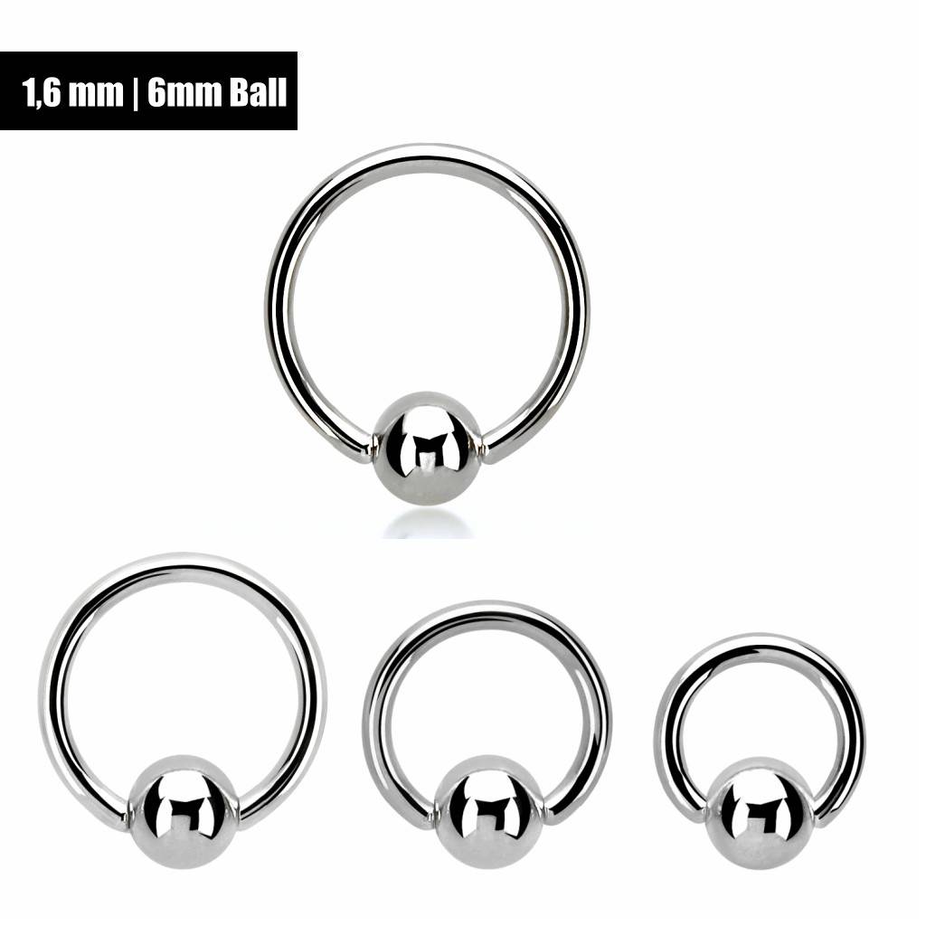 🦚 1,6 mm Frenulum Piercing Schmuck mit 6mm Kugel