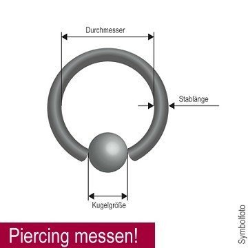 1,2 mm Piercing  Clicker Ring  mit Kristall