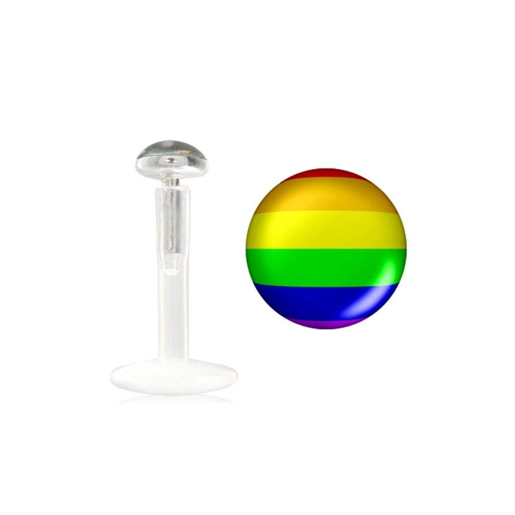 PTFE Tragus Piercing Regenbogen