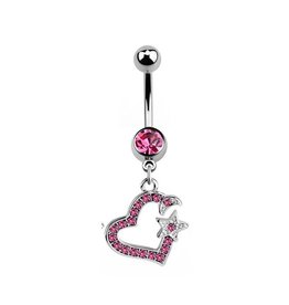 Pinkes Bauchnabelpiercing Herz