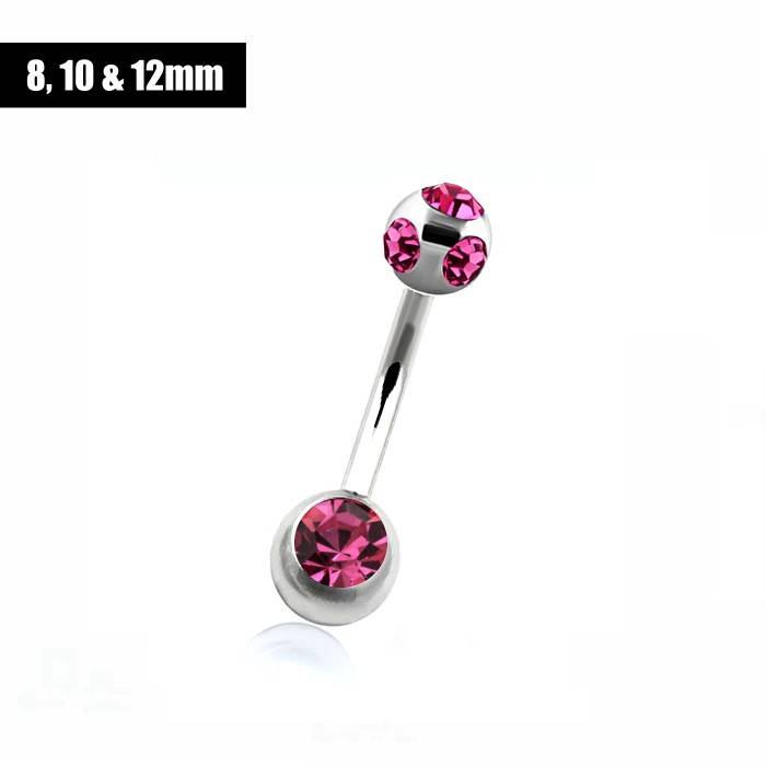 Christina Piercing mit pinken Stein