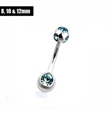 Christina Piercing mit türkisem Kristall-Zirkonia – 8–12 mm