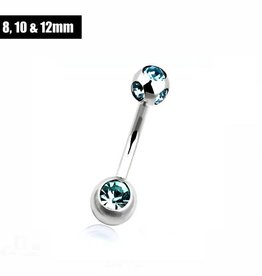 Christina Piercing mit türkisem Kristall-Zirkonia – Chirurgenstahl 316L | 8–12 mm