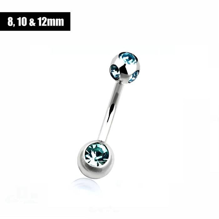 🦚 Einfaches Bauchnabelpiercing mit türkisen Stein