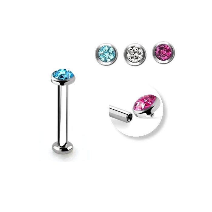Tragus Piercing 6mm mit Steinchen