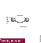 1,2mm Piercing Stecker Frost Effekt Kugel goldfärbig