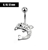 Kristall Bauchnabelpiercing Delphin