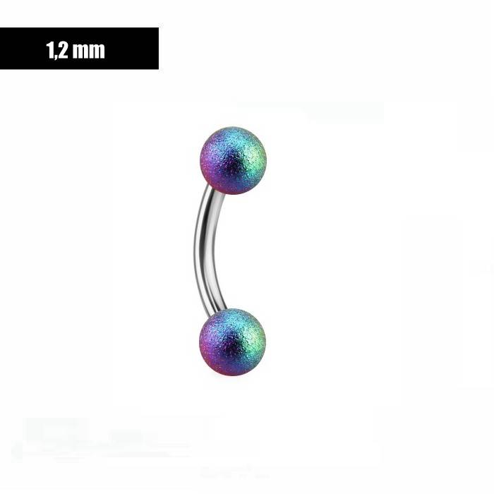 Piercing Stecker mit Frost Effekt Kugel multicolor
