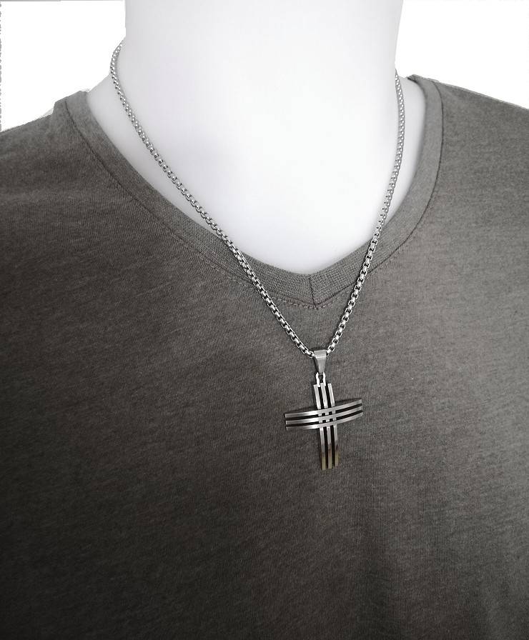 Herren Anhänger Kreuz aus Edelstahl