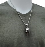 Totenkopf Anhänger mit schwarzen Stein