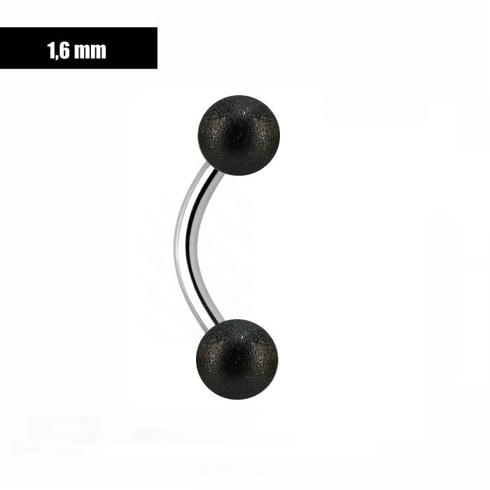 1,6 mm Piercing Banane mattiert schwarz