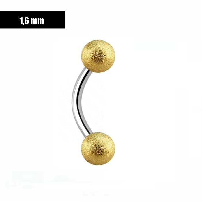 1,6 mm Piercing Banane mattiert goldfärbig