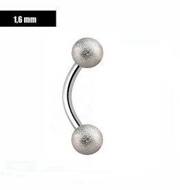 1,6 mm Curved Barbell silber mattiert