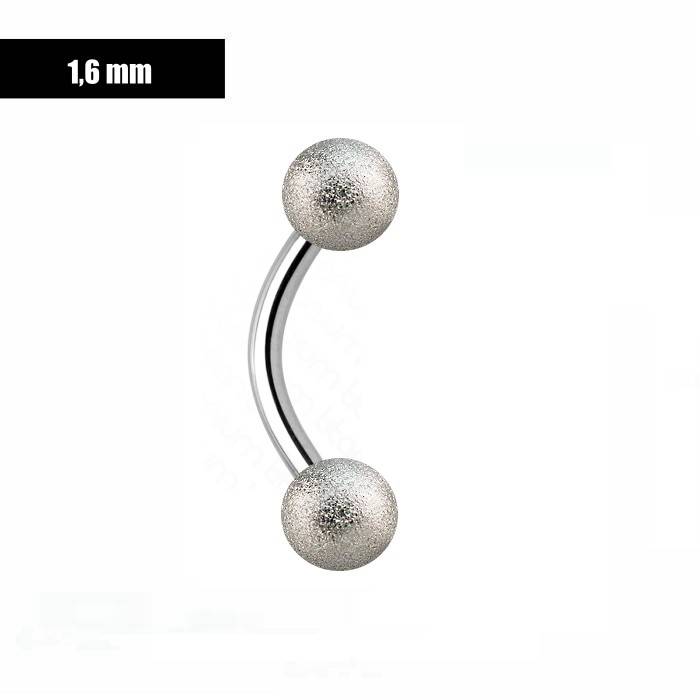 1,6 mm Curved Barbell silber mattiert