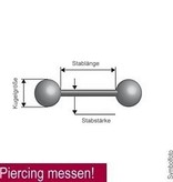 1,6 mm Brustpiercing Stab Frost Effekt silberfärbig