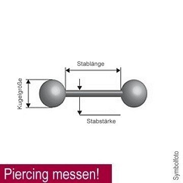 Brustpiercingstab mit rosefärbigrn Kugeln