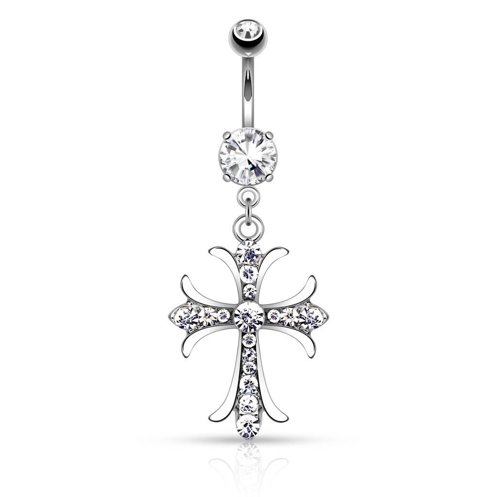 Bauchnabel Piercing mit Kreuz Anhänger