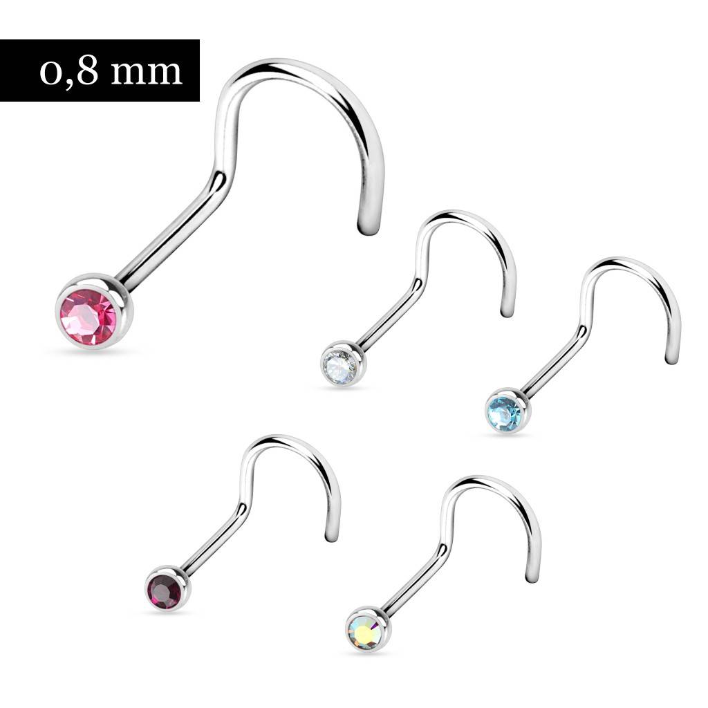 5er Set Nasenpiercing  0,8mm