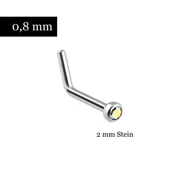 0,8mm Nasenpiercing Stecker L-Form