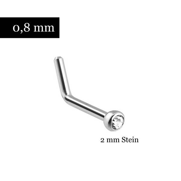 Nasenstecker L-Forn mit kristall Stein