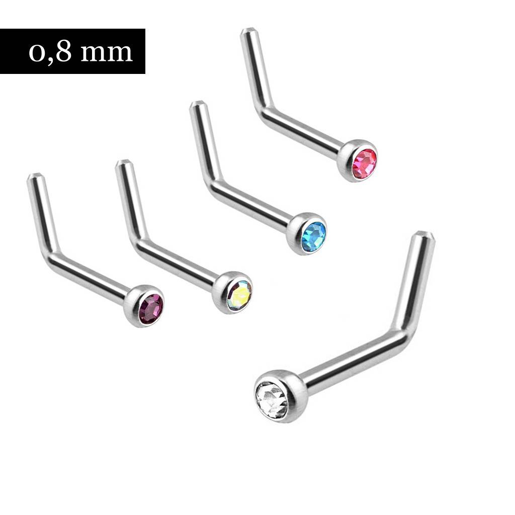 5er Set Nasenpiercing L Form