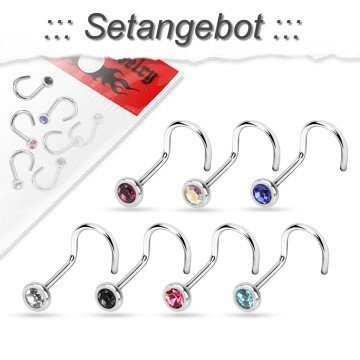 7er Nasenpiercing Set