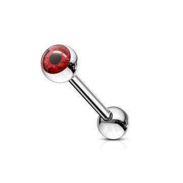 Zungenpiercing Auge Rot