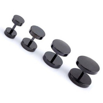 Schwarze Edelstahl Fake Plugs