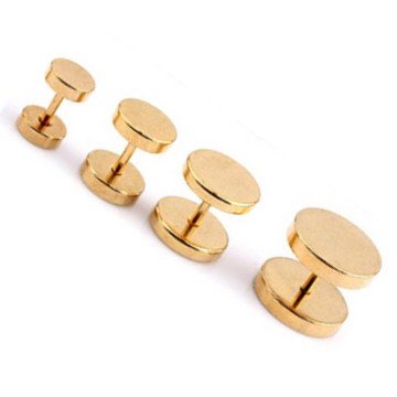 Goldfärbige Edelstahl Fake Plugs