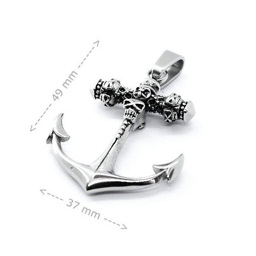 Anker Kettenanhänger mit Totenkopf