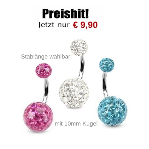 Bauchnabelpiercing  Glitzerkugel