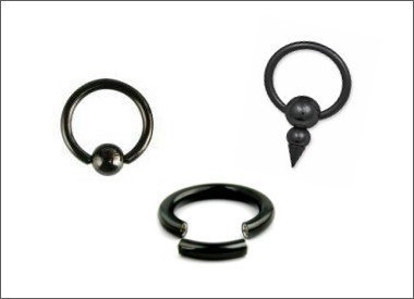 schwarze Piercingringe Schmuck