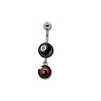 Bauchnabelpiercing Billard - Eightball