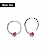 1,2 mm Piercing  Clicker Ring  mit Kristall