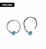 1,2 mm Piercing  Clicker Ring  mit Kristall