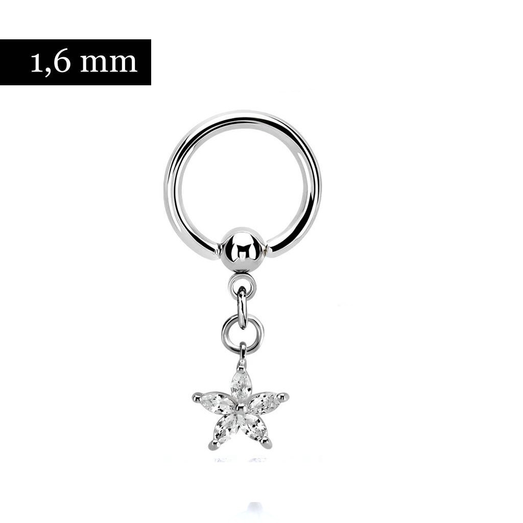 1,6 mm Klitorisvorhaut Piercing Blume