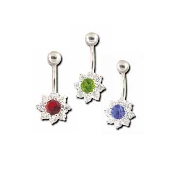Bauchnabelpiercing Blume - 3 Farben bestellbar