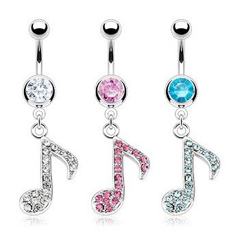 Bauchnabelpiercing Musiknote - 3 Farben