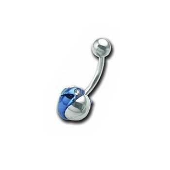 🦚 Bauchnabelpiercing Delfin blau