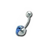 Bauchnabelpiercing Delfin blau