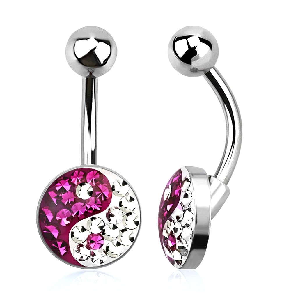 Bauchnabelpiercing Yin Yang Hot Pink - 10mm